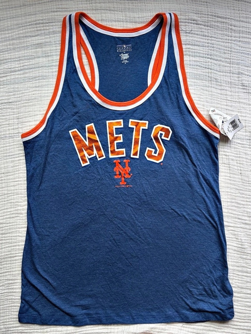 MLB NY Mets Tank Top Blue & Orange Size XL NWT